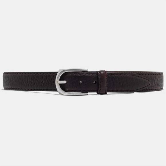 Lejon Pinnacle Bison Pebble Grain Leather Belt in Black
